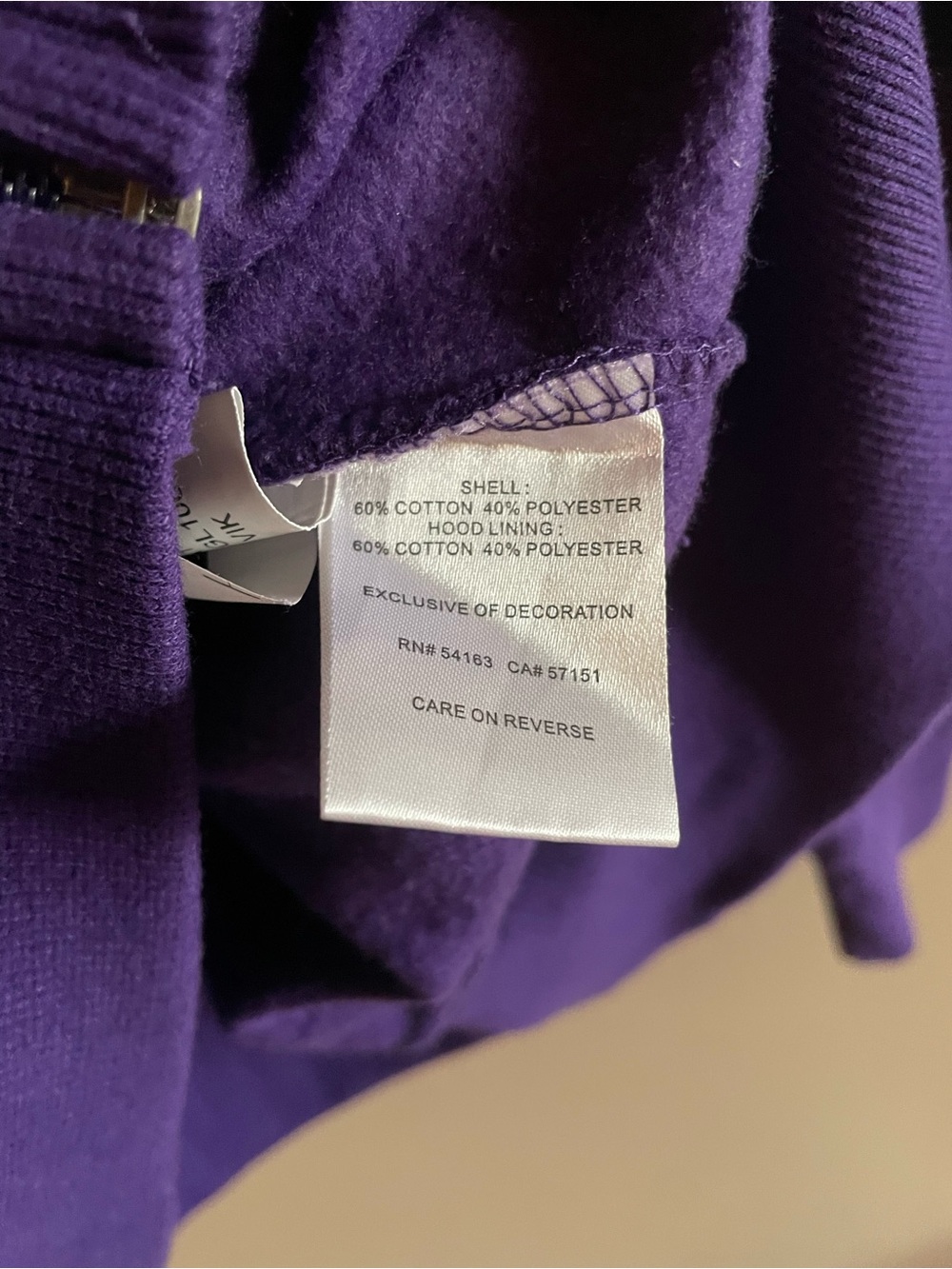 NFL Purple and Gold Vikings Full-Zip Hoodie – Size Large EUC - Picture 10 of 15